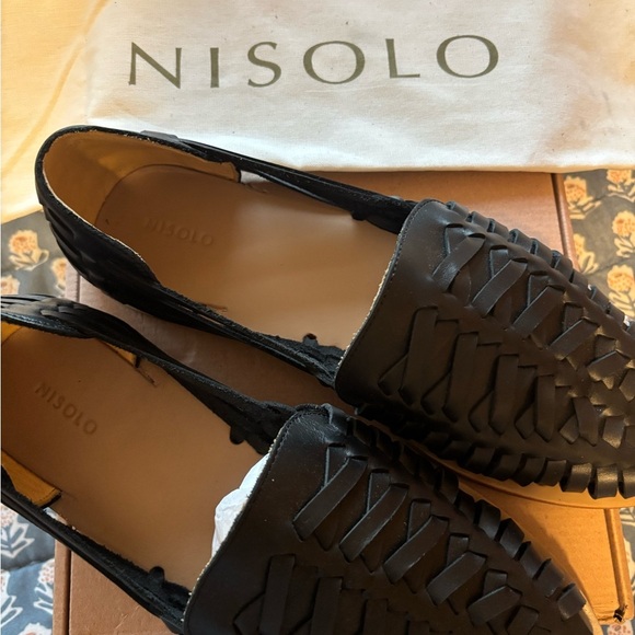 👞✨ Nisolo Men’s Leather Huarache Sandals – Black, Size 10 (NIB) - Picture 9 of 11